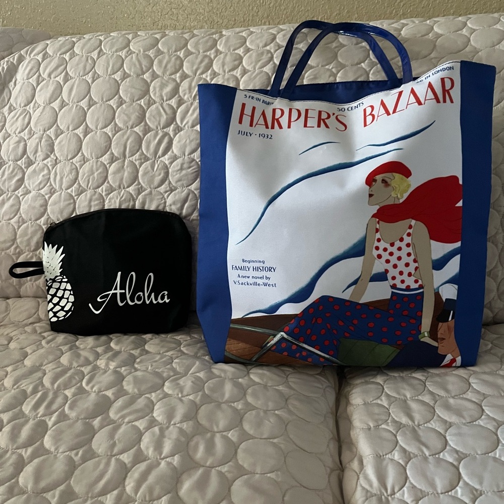 Estee Lauder Blue and Red Tote Bag